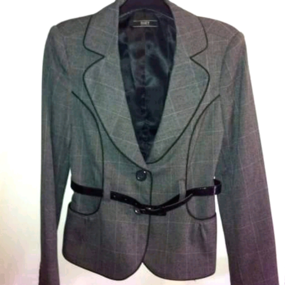 Vintage Grey Belted Blazer
